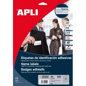 Isekleepuv printerisilt APLI 12252 Valge 6,35x2,96 cm 540 silti