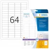 Tab labels HERMA A4 45.7x16.9 mm Valge Movables 1600 tk
