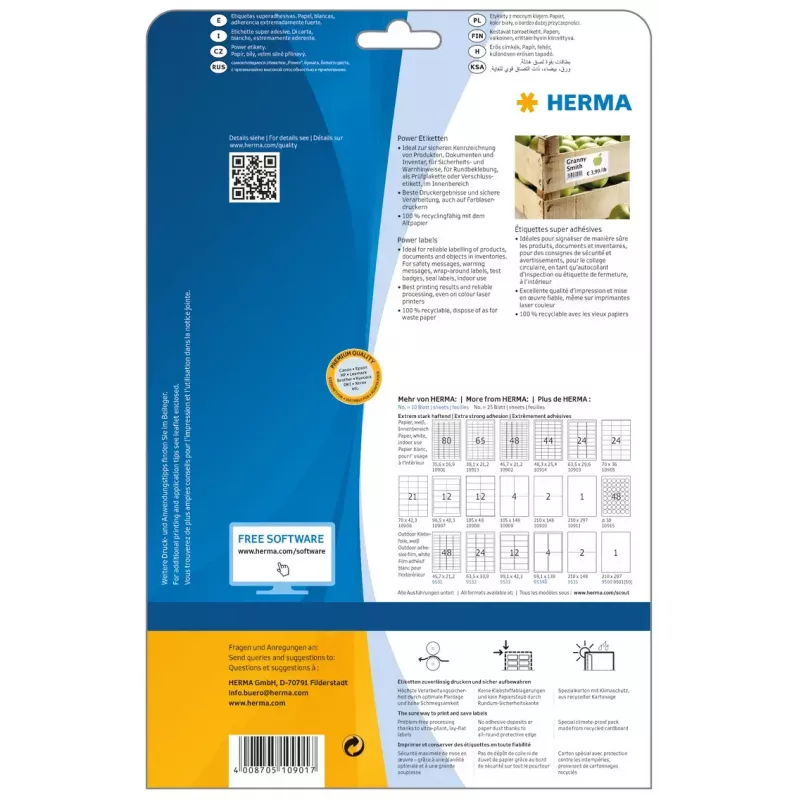 Isekleepuv printerisilt HERMA 10901