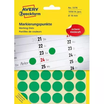 Värvi kodeerimise täpid, Avery, roheline