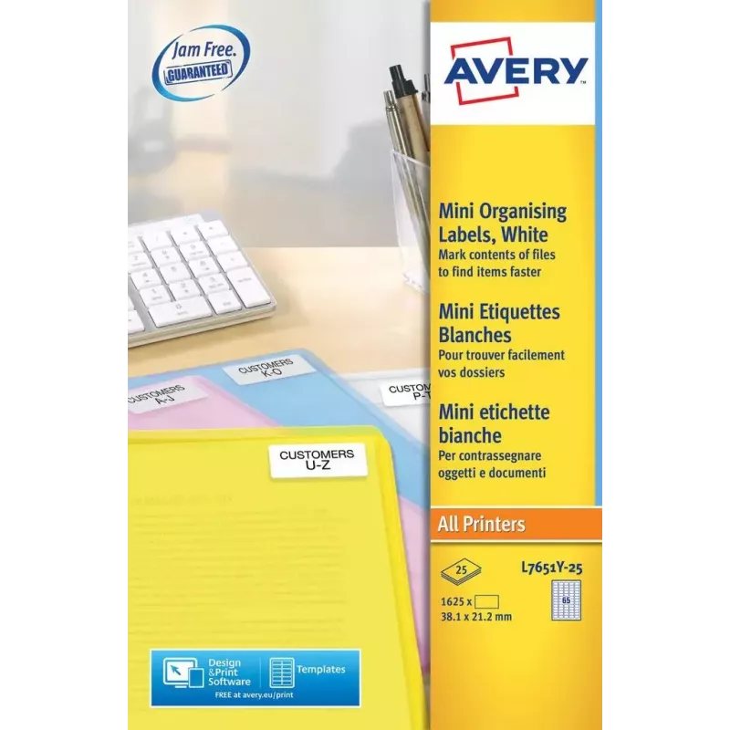 Mini Label Laser Avery L7651 Kollane