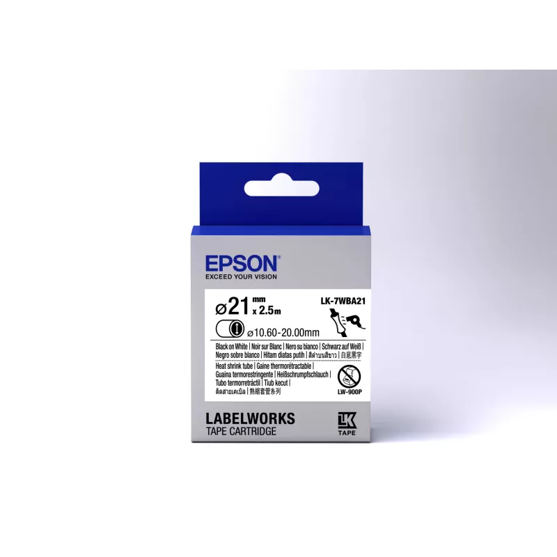 Epson Label Cartridge Heat Shrink Tube (HST) LK-7WBA21 Must valgel D21mm (2.5m)