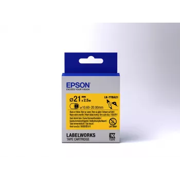 Epson Label Cartridge Heat Shrink Tube (HST) LK-7YBA21 Must/Kollane D21mm (2,5m)