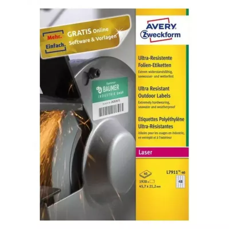 Isekleepuv printerisilt Avery L7911-40