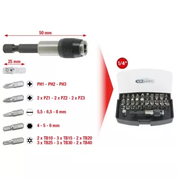 Kruvikeeramisotsikute komplekt KS Tools 911.2060 32 tk