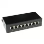 Pindpaigaldatav varjestatud 8-pordine CAT6A karp ACT FA7001, must, 173×109×44 mm, 110/Krone liitumine