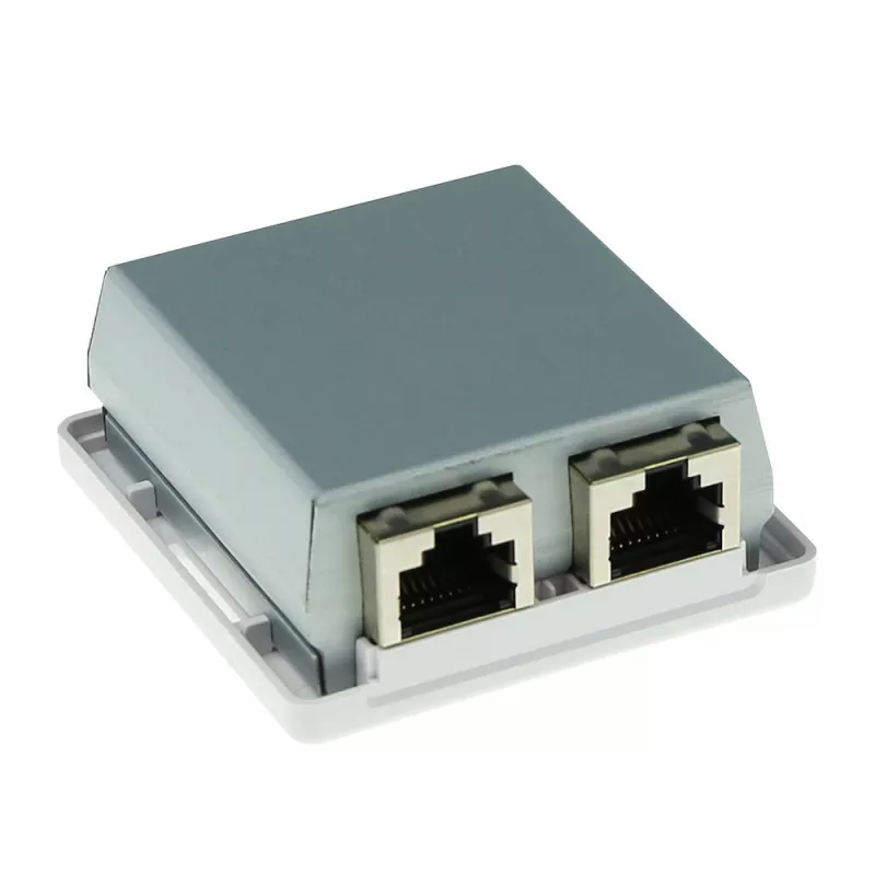 Pinnale paigaldatav varjestatud pistikupesa karp ACT FA7004, 2-pordiline CAT6A