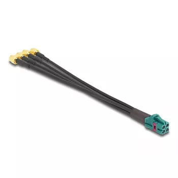 DeLOCK 90142 koaksiaalkaabel 0,2 m Mini FAKRA Z 4 x SMA Must