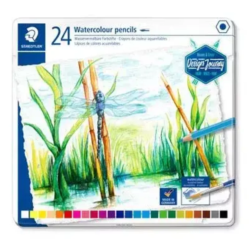 Staedtler Design Journey akvarellpliiatsid, 24 tk metallkarbis (14610C M24)