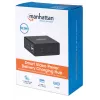 Manhattan Smart Video Multifunktsionaalne Dokk, Pordid (x5): HDMI-port, USB-A (x2), USB-C (x2), USB-C pordi toiteedastusega, sisseehitatud toiteplokk, ülikompaktne, eemaldatav toitekaabel, must, kolmeaastane garantii, jaemüügikarp