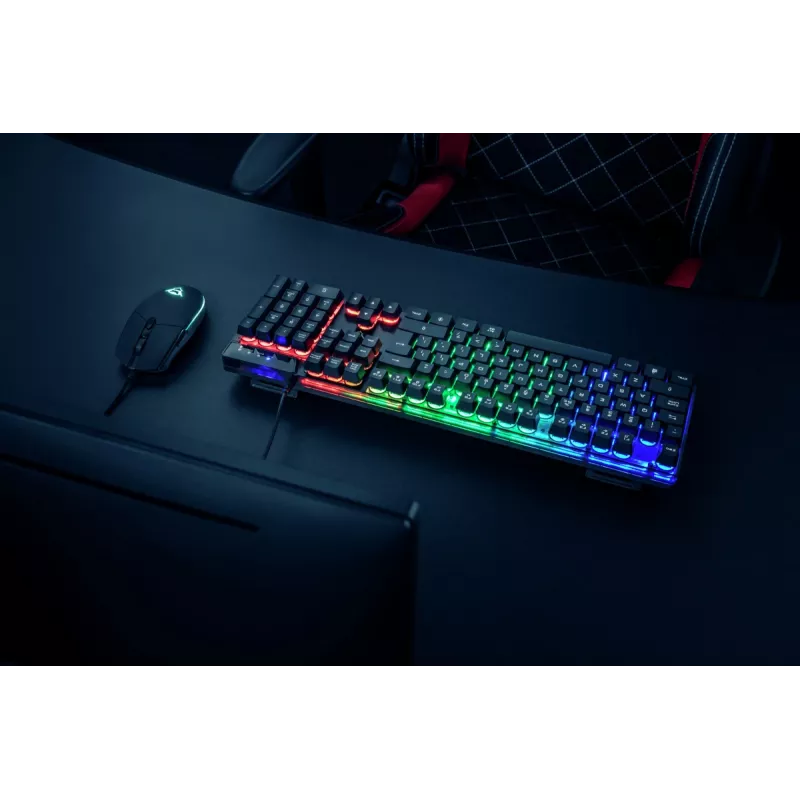 Trust GXT 838 Azor klaviatuur koos hiirega mängimise USB saksa must
