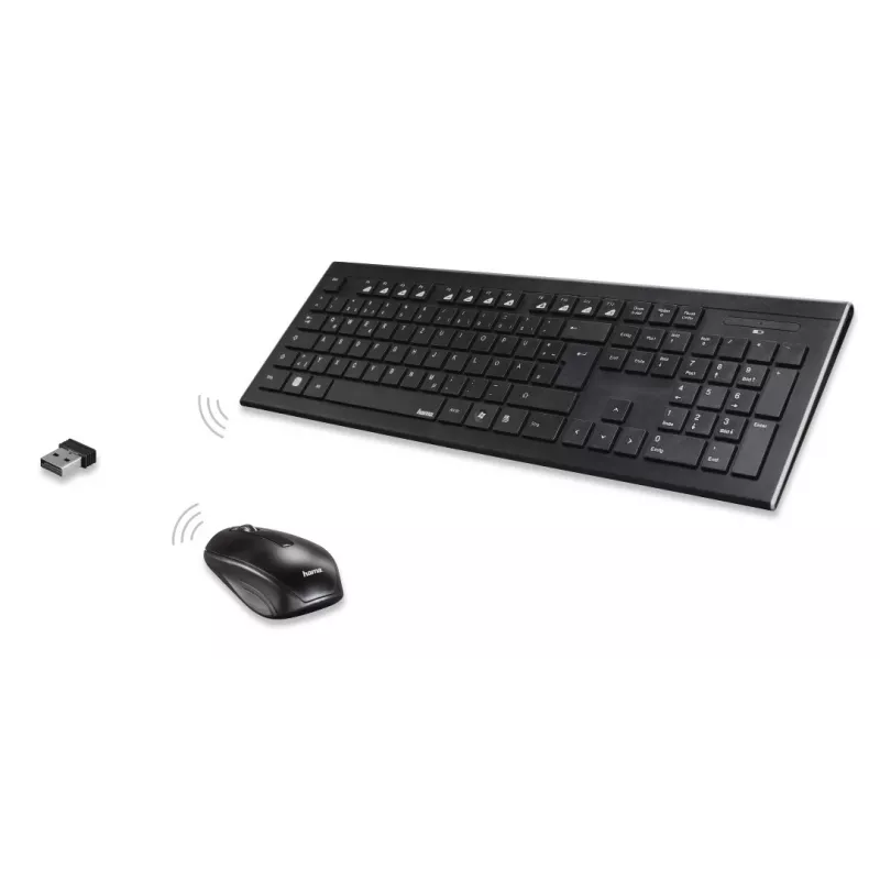 Hama Cortino klaviatuur hiirega Kodu/Kontor RF Juhtmevaba QWERTY ukraina Must