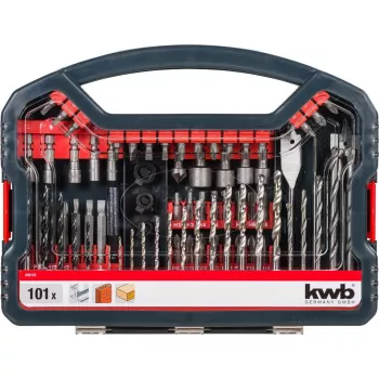 Puurikomplekt KWB Promo Box Standard 101 osa tellise, metalli ja puidu jaoks