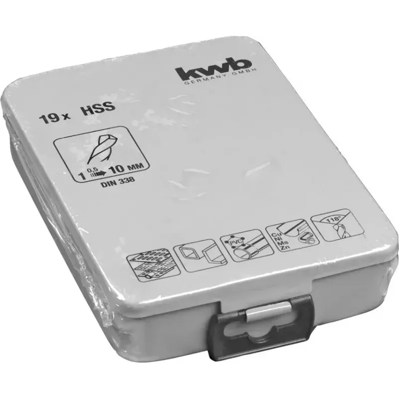 Puuriterade komplekt KWB 421944 19 tk 1,0–10 mm spiraalpuuriterad