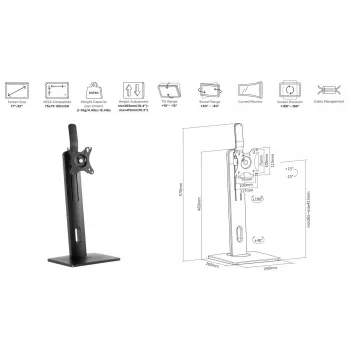 eSTUFF GLB226004 monitori kinnitus / alus 81.3 cm (32 tolli) Laua Kinnituse Must