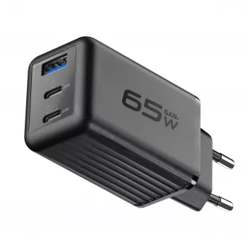 Cellularline Multipower Micro 65W ülikompaktne 65W kiirlaadimisega võrguadapter 3 pordiga