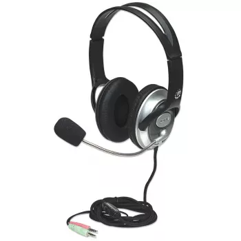 Manhattan Stereo Over-Ear Headset (3.5mm), Microphone Boom (polsterdatud), reguleeritav terasest peakate, juhtme peal helitugevuse juhtimine, kõrvapolstrid, standardne 2x 3,5 mm stereopesa/pistik heli/mikrofoni jaoks, kaabel 2,5 m, 3-aastane garantii