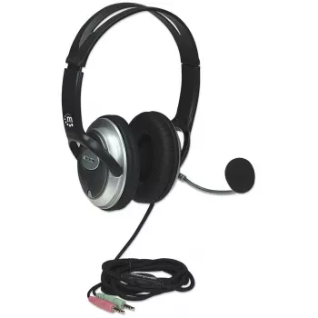 Manhattan Stereo Over-Ear Headset (3.5mm), Microphone Boom (polsterdatud), reguleeritav terasest peakate, juhtme peal helitugevuse juhtimine, kõrvapolstrid, standardne 2x 3,5 mm stereopesa/pistik heli/mikrofoni jaoks, kaabel 2,5 m, 3-aastane garantii