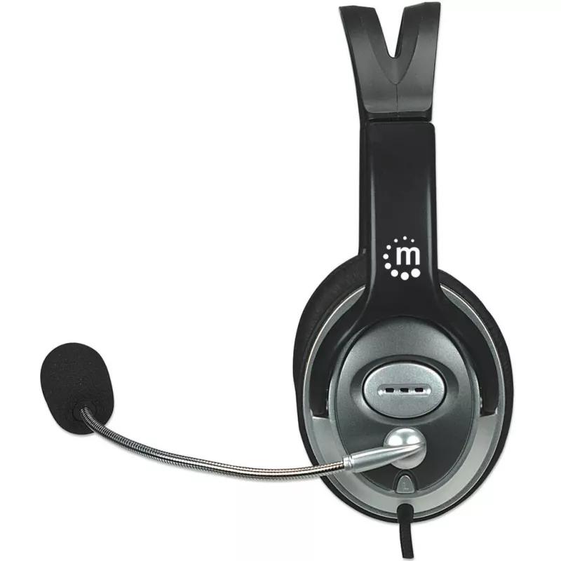 Manhattan Stereo Over-Ear Headset (3.5mm), Microphone Boom (polsterdatud), reguleeritav terasest peakate, juhtme peal helitugevuse juhtimine, kõrvapolstrid, standardne 2x 3,5 mm stereopesa/pistik heli/mikrofoni jaoks, kaabel 2,5 m, 3-aastane garantii