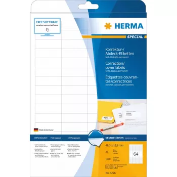 Parandus-/katmissildid HERMA A4 48,3x16,9 mm 1600 tk