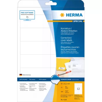 Isekleepuvad sildid HERMA A4 97x42,3 mm 300 tk