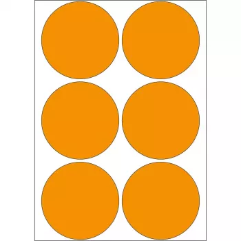 HERMA 2284 helendavad universaalsed oranžid sildid 50 mm ümmargused 144 tk