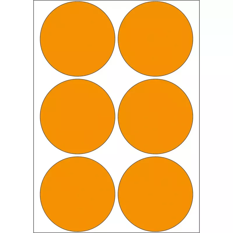 HERMA 2284 helendavad universaalsed oranžid sildid 50 mm ümmargused 144 tk
