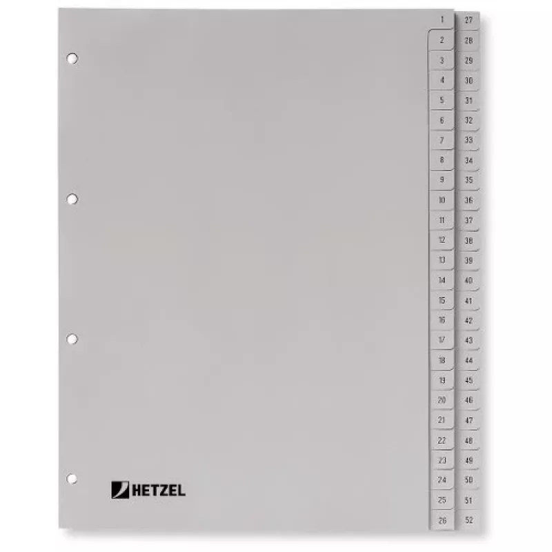 Rexel PP vahelehed, hall, numbriline, Hall, A4, 225 mm, 300 mm, 7 mm, 1 tk