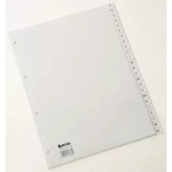 Rexel PP vahelehed, hall, tähestikuline, Tähestikuline registreerimissüsteem, Polüpropüleen (PP), Hall, A4, 226 mm, 297 mm