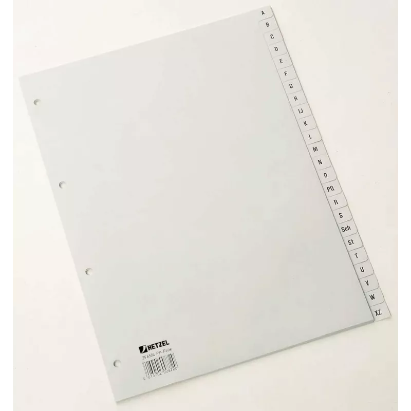Rexel PP vahelehed, hall, tähestikuline, Tähestikuline registreerimissüsteem, Polüpropüleen (PP), Hall, A4, 226 mm, 297 mm