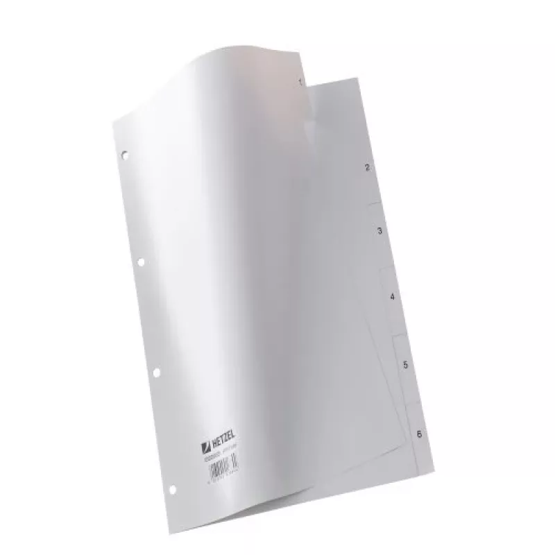 Rexel PP-eralduslehed, hallid, numbrilised, Hall, A4, 227 mm, 300 mm, 2 mm, 1 tk