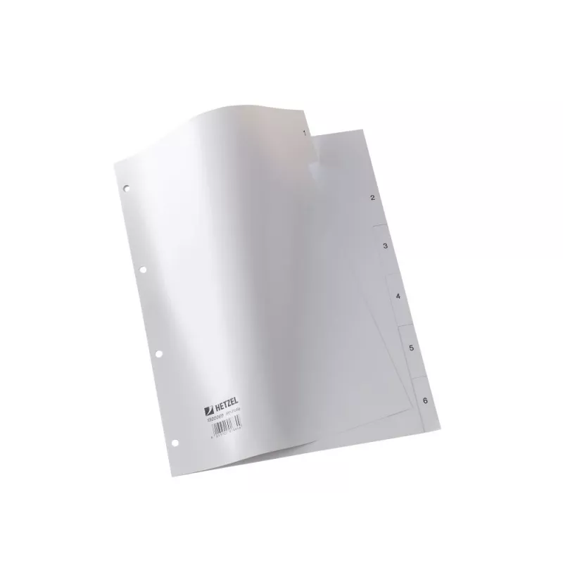 Rexel PP-eralduslehed, hallid, numbrilised, Hall, A4, 227 mm, 300 mm, 2 mm, 1 tk