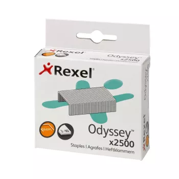 Rexel Odyssey klambrid, pakis 2500 tk, Klambripakk, 2500 klambrit, Teras, Hõbedane, 60 lehte, 130 g