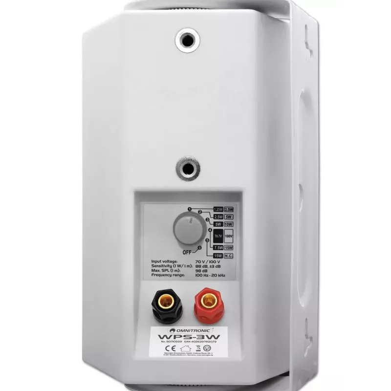Kahesuunaline kõlar Omnitronic 80710509 Valge Juhtmega 15 W