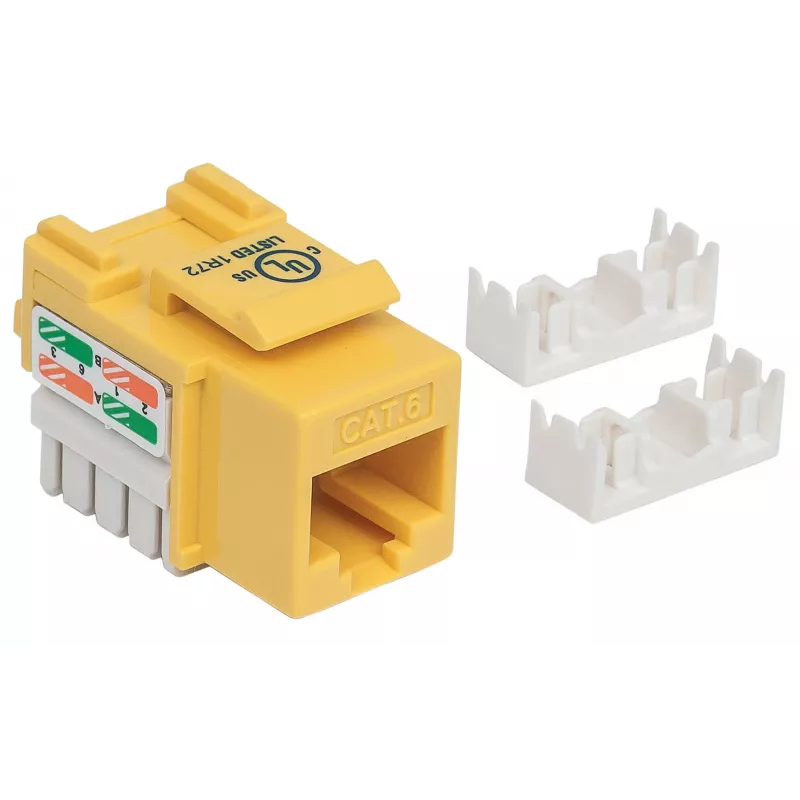 Intellinet Keystone Jack, Cat6, UTP, Punch-down, kollane, lame, kollane, RJ-45, emane, 22/26, Cat6