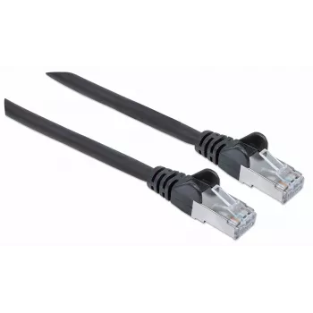 Intellinet võrgukaabel, Cat7-kaabel/Cat6A-pistikud, 0,5 m, must, vask, S/FTP, LSZH, PVC, RJ45, kullatud kontaktid, haardevaba, kaitsekestaga, eluaegne garantii