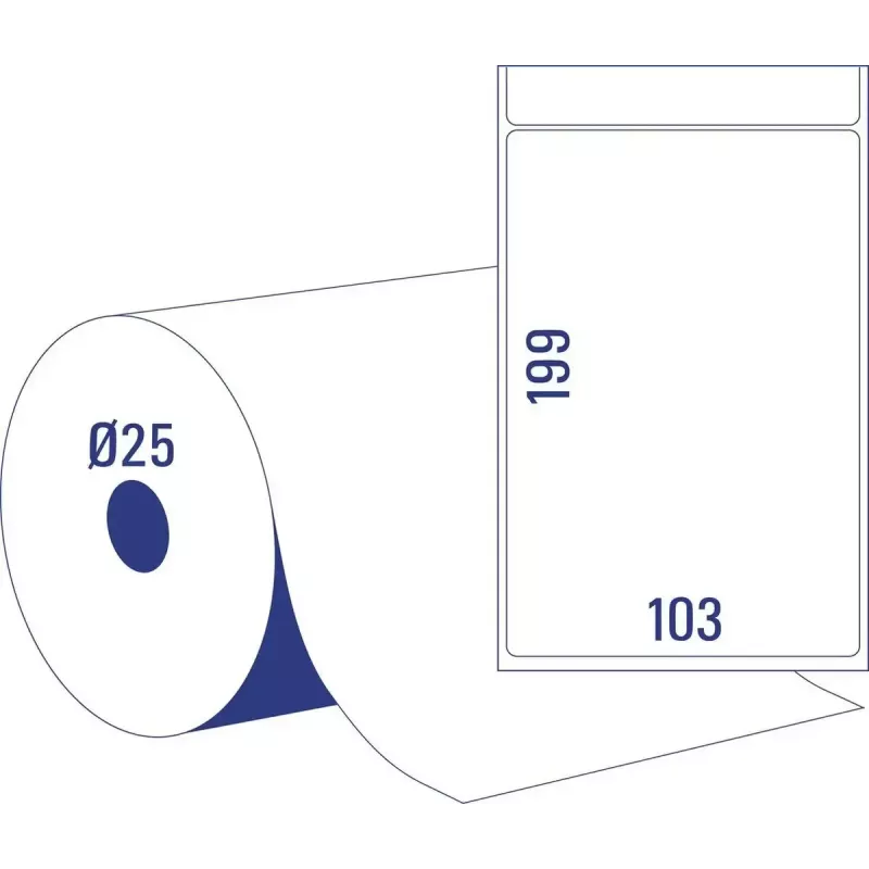 Isekleepuvad printerisildid Avery Zweckform TD8060-25 – valge paber, 19,9×10,3 cm, 700 tk (350/rull)