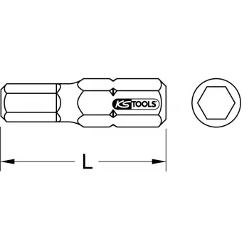 Kruvikeeramisotsak KS Tools 910.2262 Kuuskant Roostevaba teras 25mm