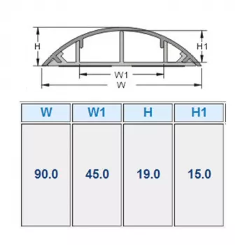 ACT Wiring duct round type PVC 90 mm, Hall, PVC, V-0, 90 mm