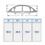 ACT Wiring duct round type PVC 90 mm, Hall, PVC, V-0, 90 mm