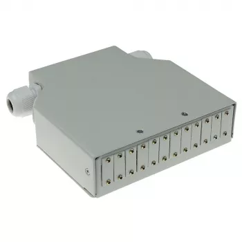 ACT DIN-rööpale paigaldatav kiudoptiline terminalkarp tühi, 12 porti, kiud, elevandiluu, 130 mm, 130 mm, 45,3 mm, Karp