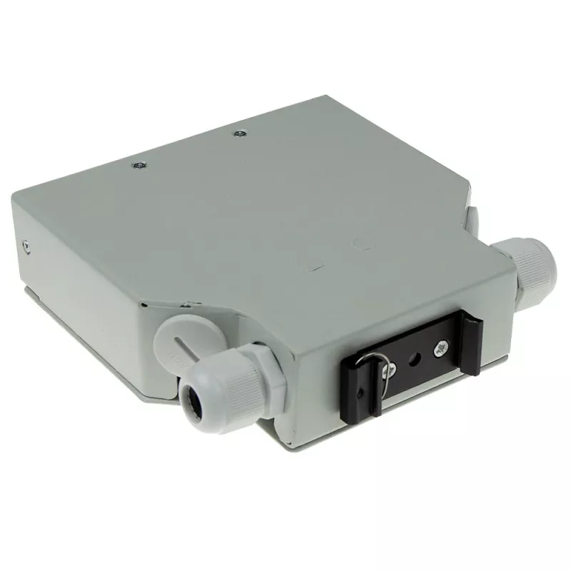 ACT DIN-rööpale paigaldatav kiudoptiline terminalkarp tühi, 12 porti, kiud, elevandiluu, 130 mm, 130 mm, 45,3 mm, Karp