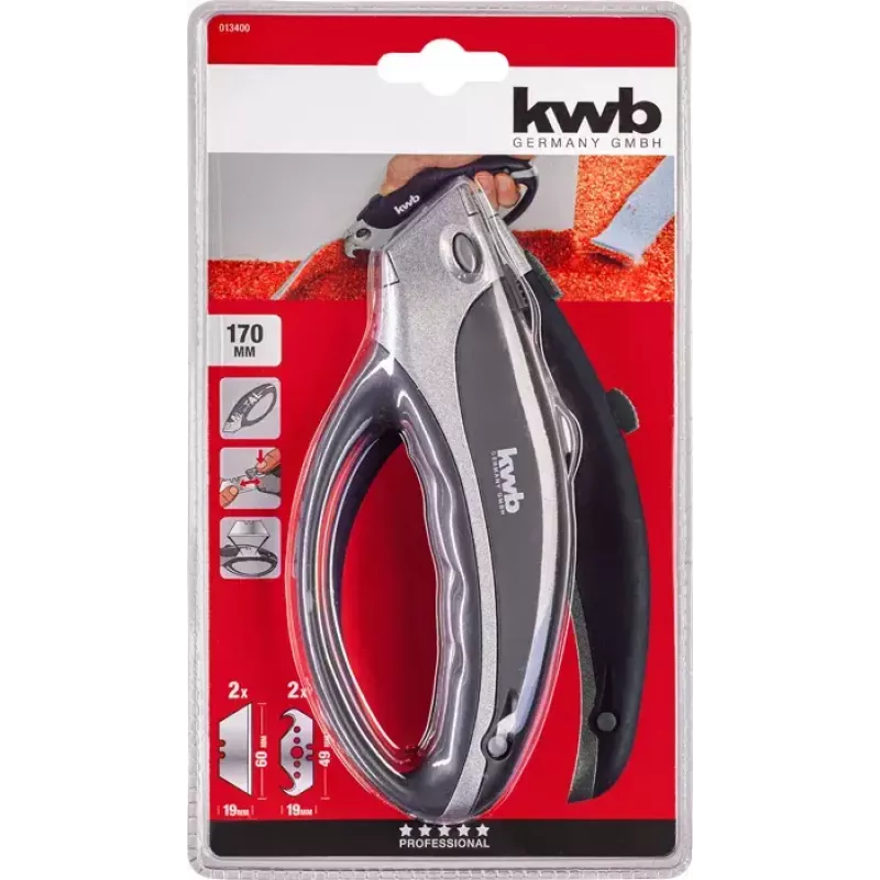 Utiliitnuga KWB 013400 Must 170 mm pikkusega, 6 cm teraga