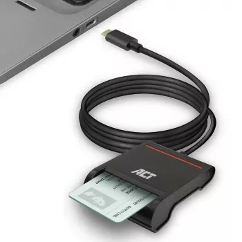 ACT väline USB-C kiipkaardi eID kaardilugeja, must