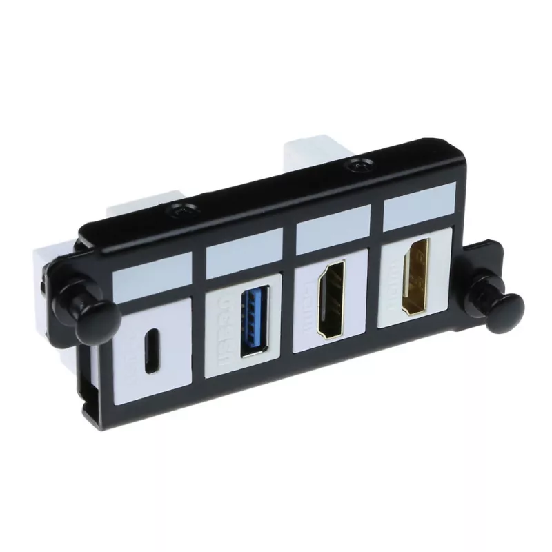 ACT adapterplaat 4 x keystone FTP jaoks, adapter, must, 1 tk