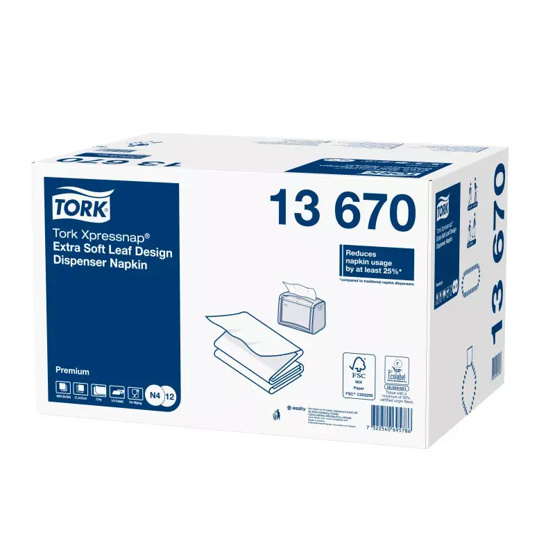 Pabersalvrätikud Tork 13670 valge 500 tk