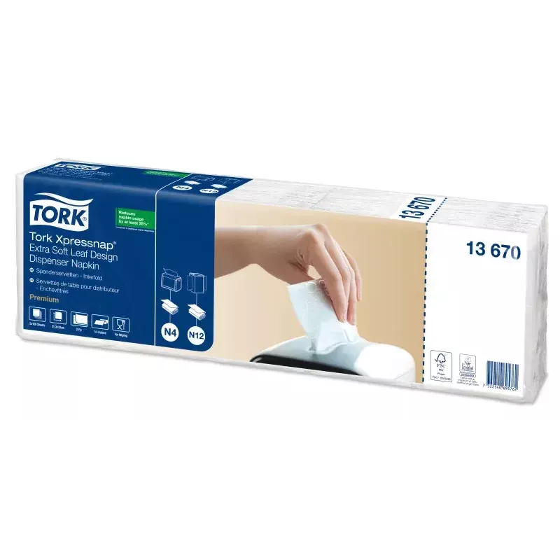 Pabersalvrätikud Tork 13670 valge 500 tk