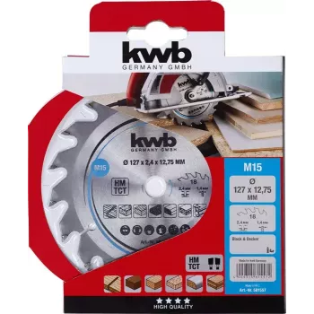 Ringikujuline saeketas KWB 581557 12,7 cm kõvale puidule, plastile, vineerile, pehmele puidule