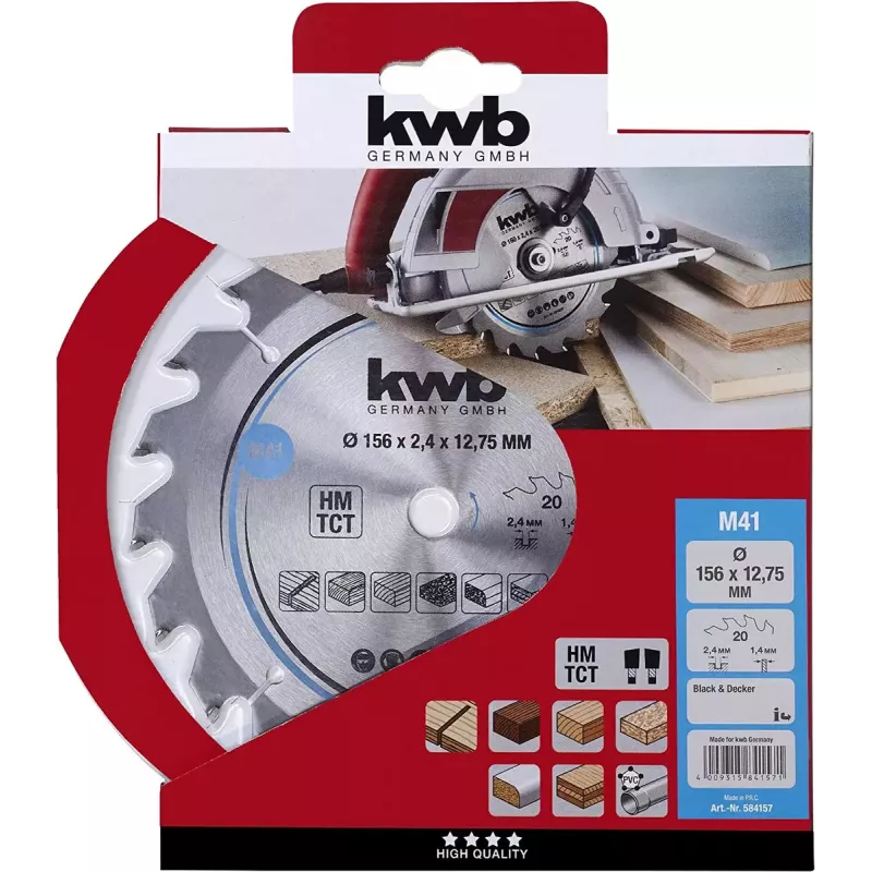 KWB 584157 ketassaag 18,4 cm puitlaastplaadi, lehtpuu, plasti ja okaspuu jaoks