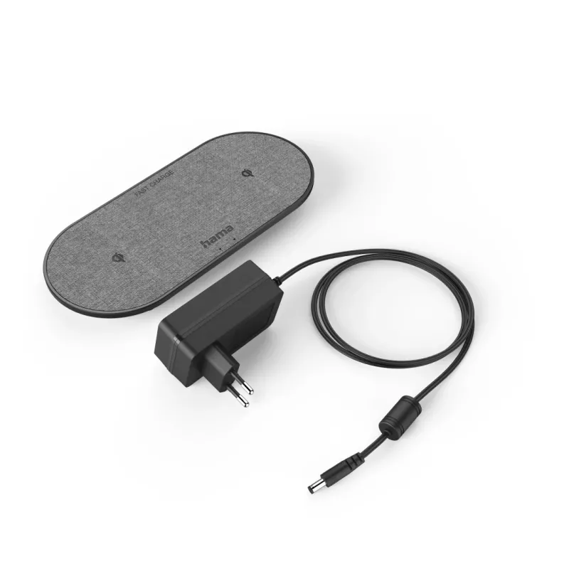 Hama QI-FC10 DUO nutitelefon Must Vahelduvvool Juhtmevaba laadimine Kiirlaadimine Siseruumides